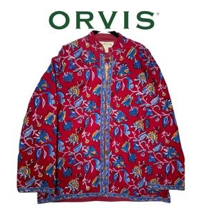 NWT Orvis 100% Cotton quilt like kimono style top sz L